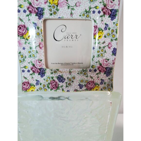Vintage Carr/Burnes of Boston FramePorcelain Floral Rose Picture Frame, 3.5"x3.5 - Picture 4 of 12